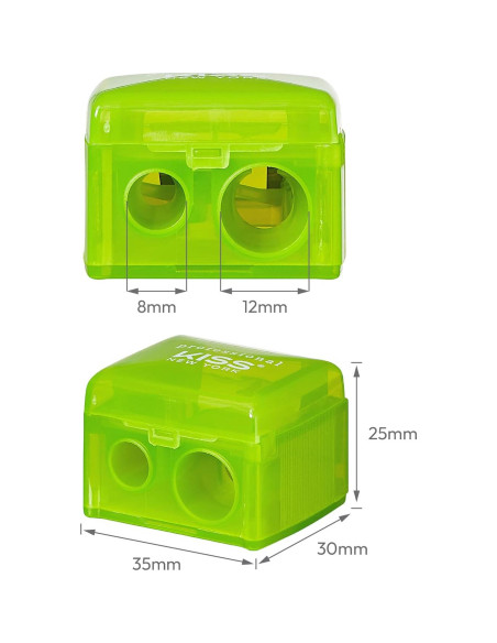 Sacapuntas Doble Profesional Kiss New York para Lápices Cosméticos