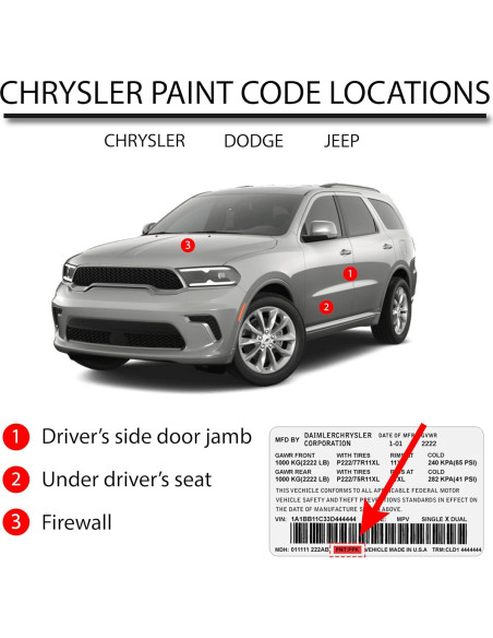 Pintura Automotriz R&E para Chrysler PW1 SW1 Blanco Piedra Kit 3