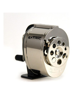 Sacapuntas Manual EXTRIC de Pared y Escritorio Plata 8 Agujeros