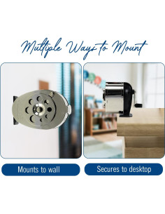 Sacapuntas Manual EXTRIC de Pared y Escritorio Plata 8 Agujeros 2