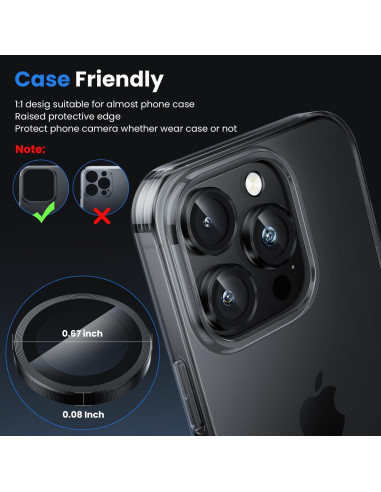 Protector de Lente de Cámara WSKEN para iPhone 16 Pro/Max - Cristal Templado 9H