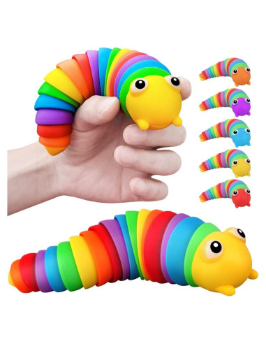 Juguete de descompresión LusterMoon Orugas Arcoíris 2 Piezas