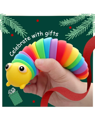 Juguete de descompresión LusterMoon Orugas Arcoíris 2 Piezas