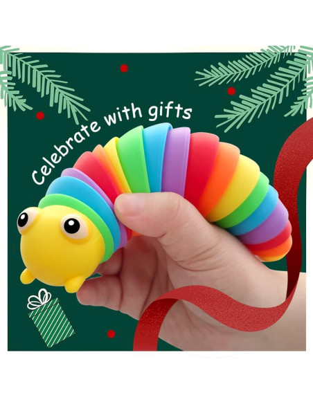 Juguete de descompresión LusterMoon Orugas Arcoíris 2 Piezas