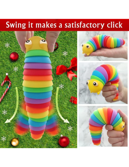 Juguete de descompresión LusterMoon Orugas Arcoíris 2 Piezas