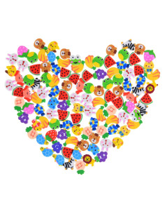 300 Mini Borradores de Animales y Frutas MGTECH 1-1.5 cm