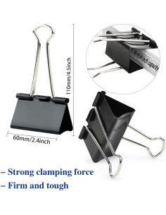 Paquete de 50 Clips de Carpeta Extra Grande KAKAMINA 6.1 cm 2