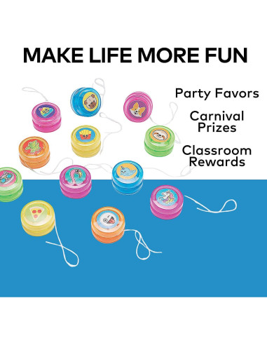 Mini Yo-Yos Surtido Oriental Trading - 48 Piezas 3.18 cm