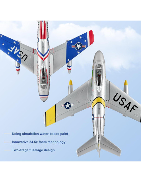 Avión RC FMS F-86 Skyblazer 80mm Azul PNP para Adultos