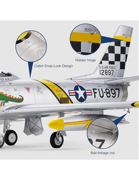 Avión RC FMS F-86 Skyblazer 80mm Azul PNP para Adultos