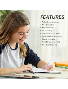 Cinta Correctora Blanca Retráctil PANDENNER 121.9m Recargable 2