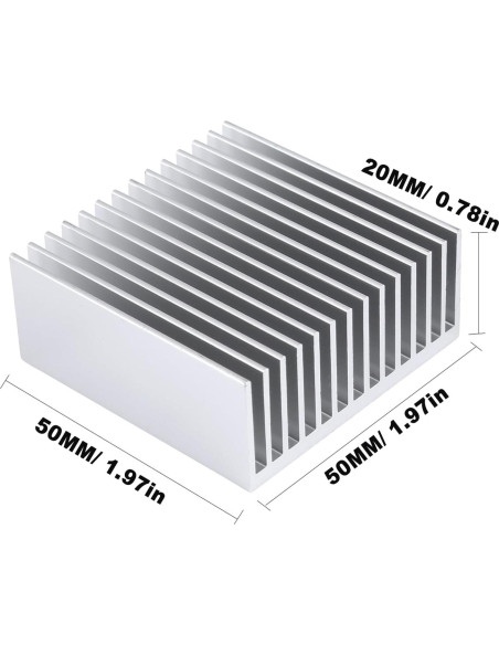 Kit de 4 Disipadores de Calor Aluminio 50x50x20mm Awxlumv