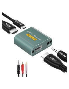 Extractor de Audio HDMI Hdiwousp 4K a 3.5mm Estéreo