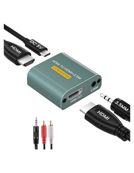 Extractor de Audio HDMI Hdiwousp 4K a 3.5mm Estéreo