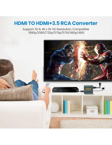 Extractor de Audio HDMI Hdiwousp 4K a 3.5mm Estéreo