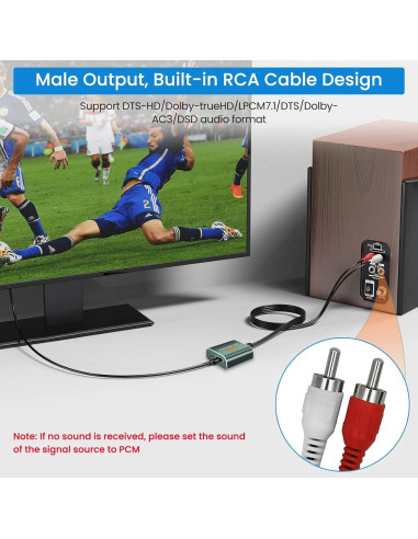 Extractor de Audio HDMI Hdiwousp 4K a 3.5mm Estéreo