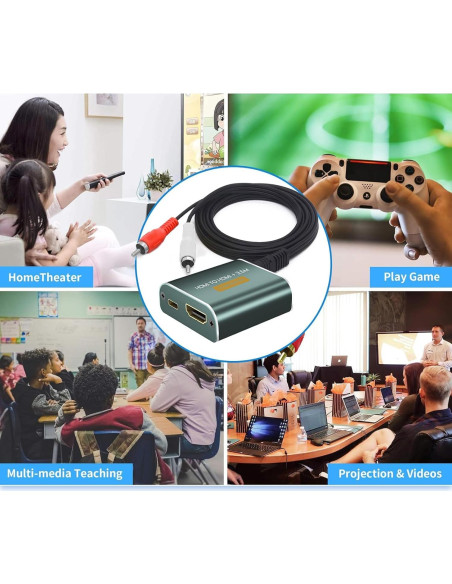 Extractor de Audio HDMI Hdiwousp 4K a 3.5mm Estéreo