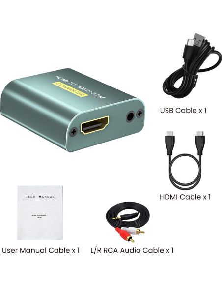 Extractor de Audio HDMI Hdiwousp 4K a 3.5mm Estéreo