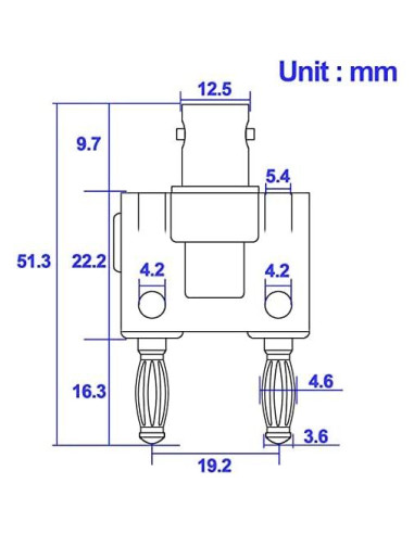 Adaptador Coaxial BNC a Banana Doble onelinkmore 5 PCS