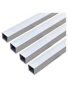 Tubo cuadrado de aluminio 6063 20x20mm 420mm 4 piezas