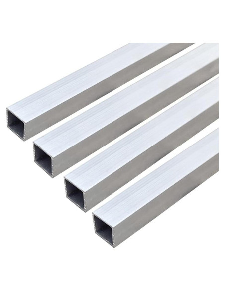 Tubo cuadrado de aluminio 6063 20x20mm 420mm 4 piezas