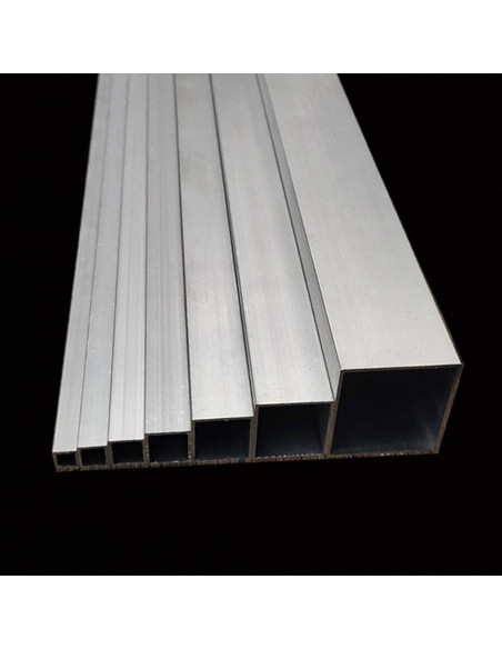 Tubo cuadrado de aluminio 6063 20x20mm 420mm 4 piezas