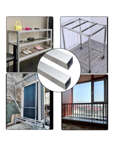 Tubo cuadrado de aluminio 6063 20x20mm 420mm 4 piezas