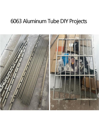 Tubo cuadrado de aluminio 6063 20x20mm 420mm 4 piezas