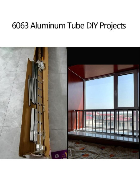 Tubo cuadrado de aluminio 6063 20x20mm 420mm 4 piezas