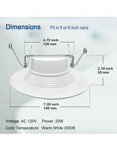 Luz LED Empotrada 20W Yun Cai con Sensor de Movimiento 3000K