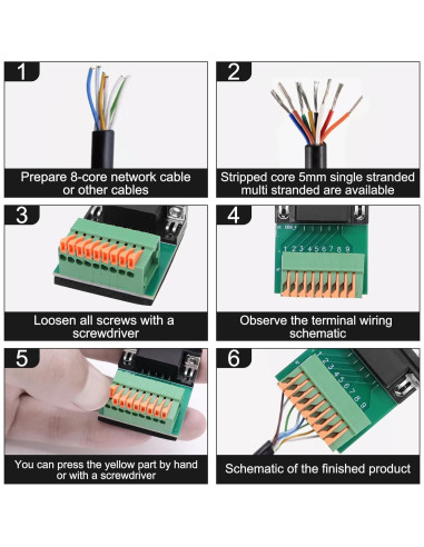 Adaptador RS232 DB9 D-SUB a 9 Pines Sin Soldadura Yingtuyou