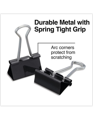 Clips de Carpeta Medianos Universal UNV11124 Negro 24/Paq