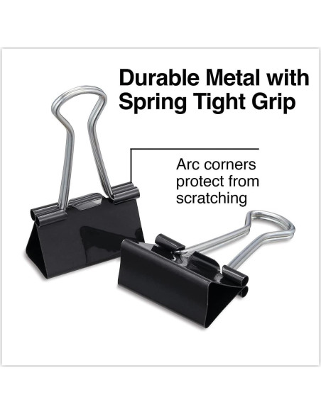 Clips de Carpeta Medianos Universal UNV11124 Negro 24/Paq