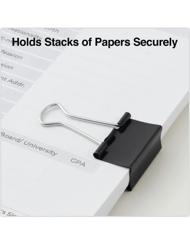 Clips de Carpeta Medianos Universal UNV11124 Negro 24/Paq