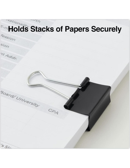 Clips de Carpeta Medianos Universal UNV11124 Negro 24/Paq