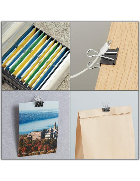 Clips de Carpeta Medianos Universal UNV11124 Negro 24/Paq
