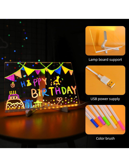 Tablero de Borrado en Seco ENUOLI 30x19.8cm con Luz LED