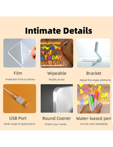 Tablero de Borrado en Seco ENUOLI 30x19.8cm con Luz LED