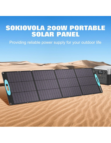 Panel Solar Plegable SOKIOVOLA 200W Monocristalino IP68