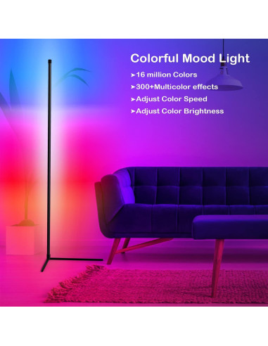 2 Lámparas de Pie RGB Fntek con Control Remoto y APP Bluetooth