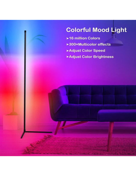 2 Lámparas de Pie RGB Fntek con Control Remoto y APP Bluetooth