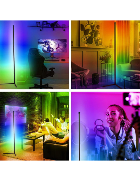 2 Lámparas de Pie RGB Fntek con Control Remoto y APP Bluetooth