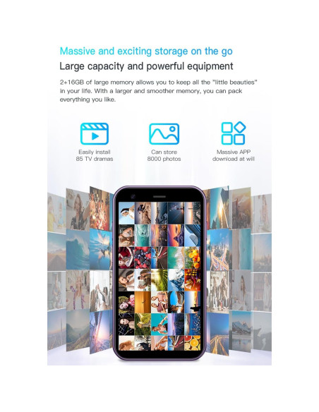 Mini Smartphone Android 8.1 Fosler 3" 2GB RAM 16GB Doble SIM Azul