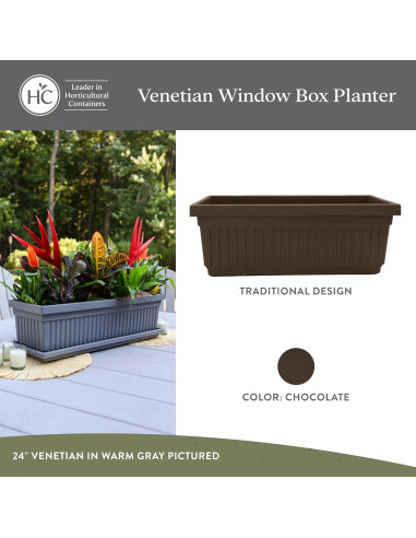 Caja de Macetas Larga The HC Companies 76.2 cm Chocolate Paquete 2