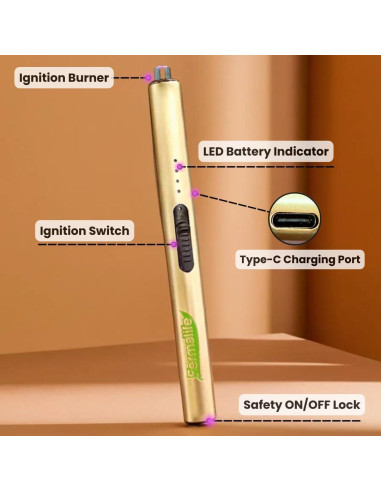 Encendedor Eléctrico FERMALIFE Recargable USB a Prueba de Viento