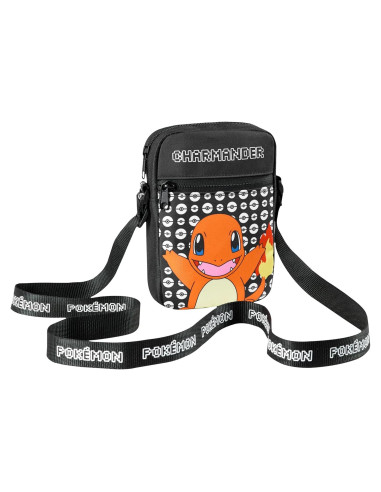 Bolsa Cruzada Pokemon Charmander Negra para Niños - 0.46L