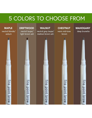 Lápiz de Cejas Honeybee Gardens Nogal 1.7mm Vegano Larga Duración