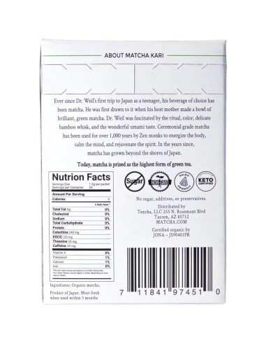 Palitos de Matcha Orgánico Ceremonial Dr. Weil - 12 Unidades