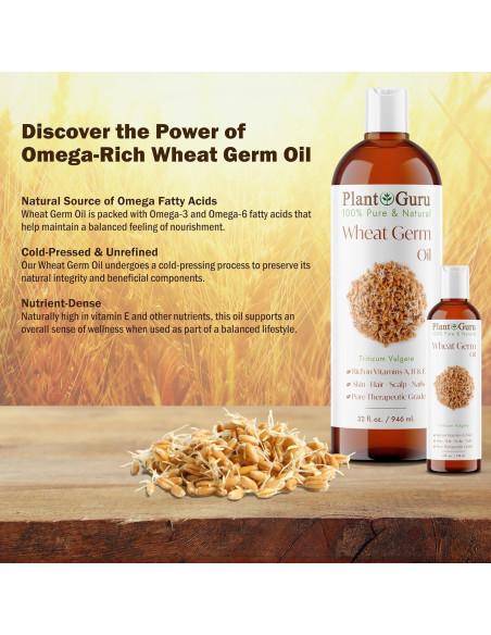 Aceite de Germen de Trigo 118 ml Prensado en Frío 100% Puro