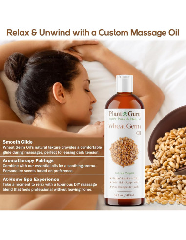 Aceite de Germen de Trigo 118 ml Prensado en Frío 100% Puro